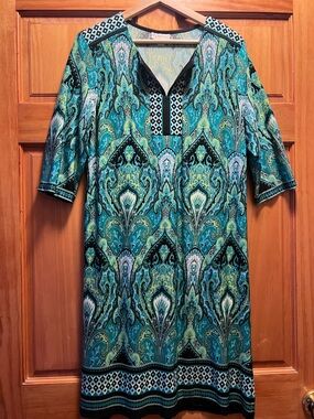Green Paisley Shift Dress
